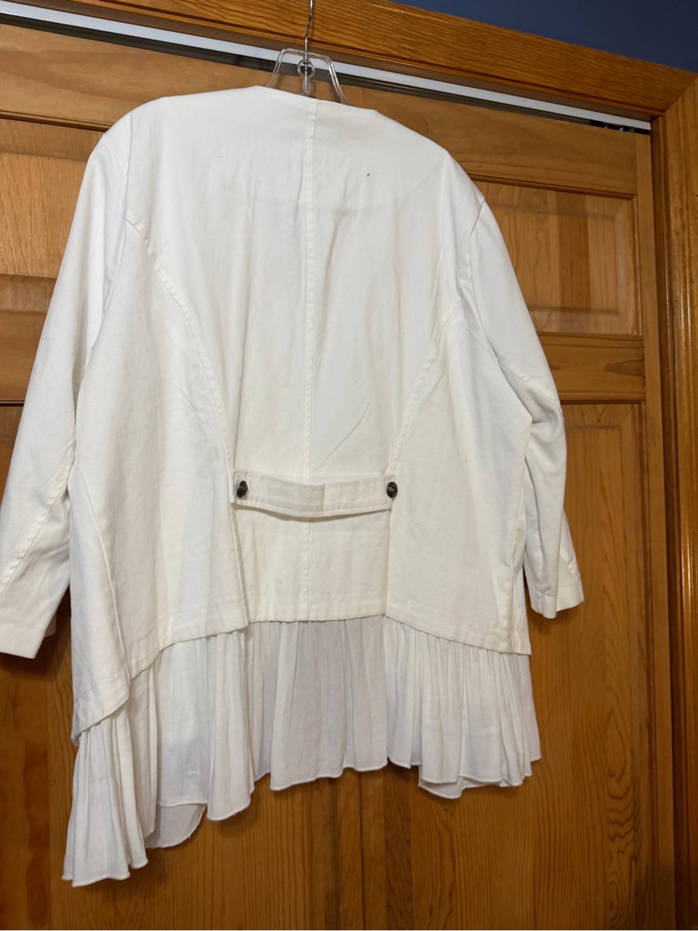 torrid Cream Layered Ruffle-Hem Button Jacket - Picture 9 of 9